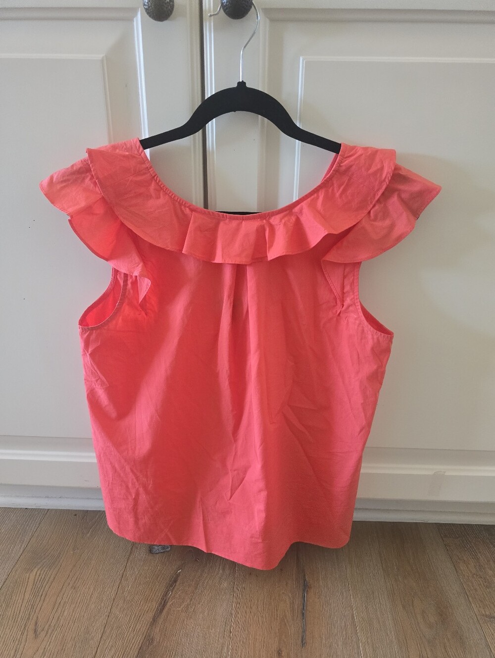 J. Crew. Women’s Ruffle Off-Shoulder Shell Top - Coral Pink